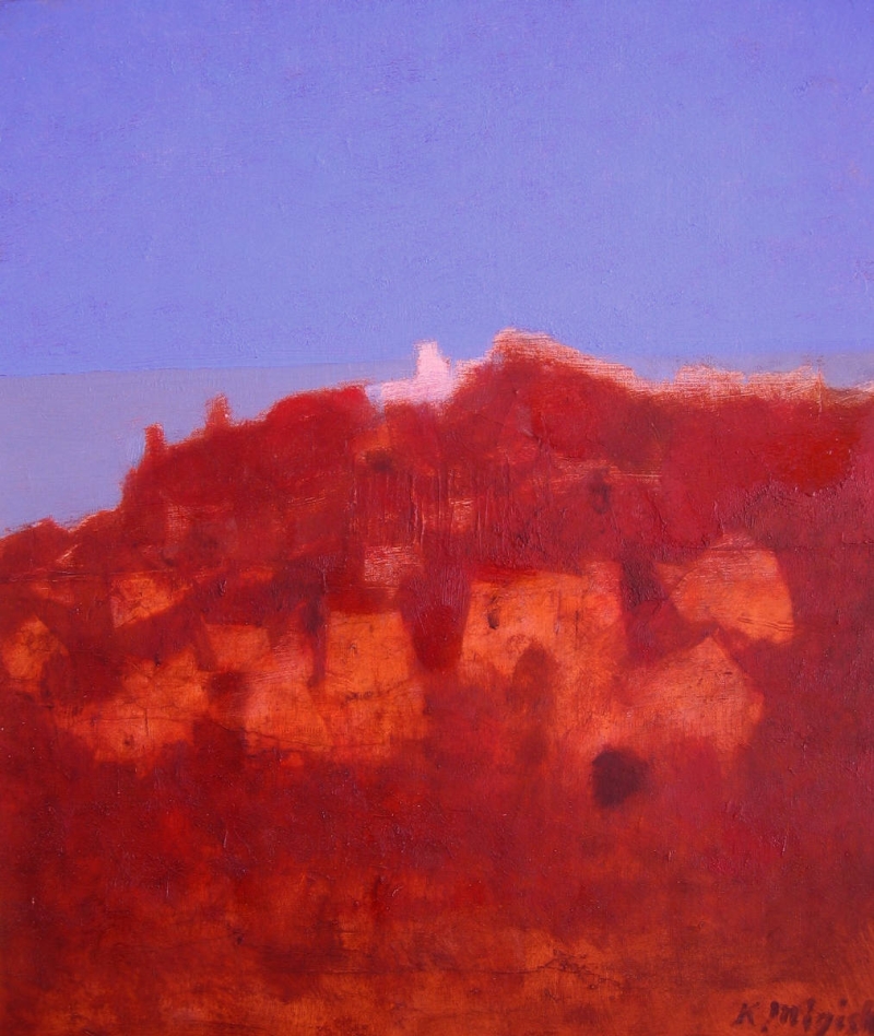 三岸黄太郎　「コートダジュール」　額装２０号　三岸独創の、爽快な色面分割が冴える、会心の南仏風景、抜群の出来栄えです Yahoo!オークション -「三岸黄太郎」の落札相場・落札価格